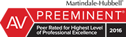 AV Preeminent 5.0 Peer Review Rated, Martindale - Hubble 2016
